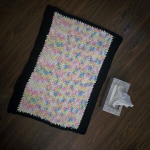 Handmade Baby Rainbow Crochet Crib Blanket Kids Knit Girl Boy